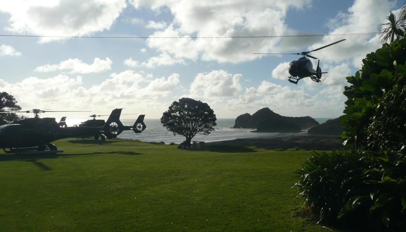 Arrive by Helicopter or self drive (we are 40 minutes drive directly west of Auckland's CBD).